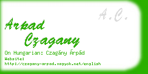 arpad czagany business card